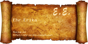 Ehr Erika névjegykártya